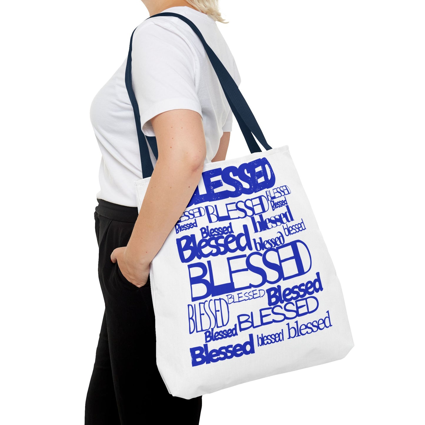 Blessed in Every Font Book Tote (AOP)