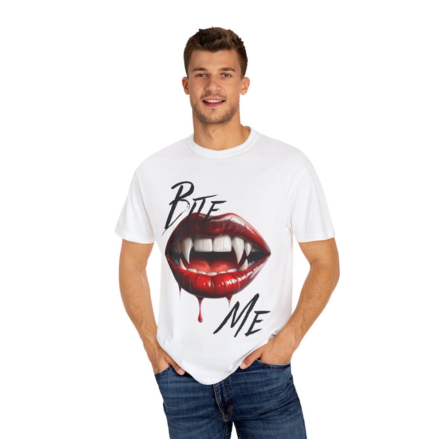 Bite Me Halloween Tee Unisex Garment-Dyed