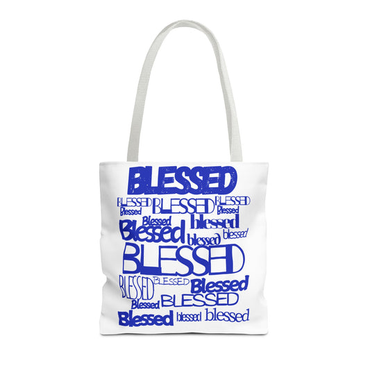 Blessed in Every Font Book Tote — Blue