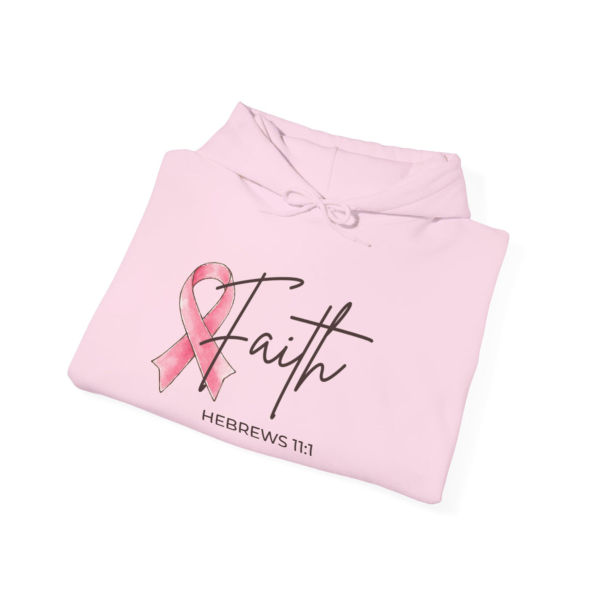 Faith Pink Ribbon Hoodie | Hebrews 11:1 Breast Cancer Awareness Sweatshirt