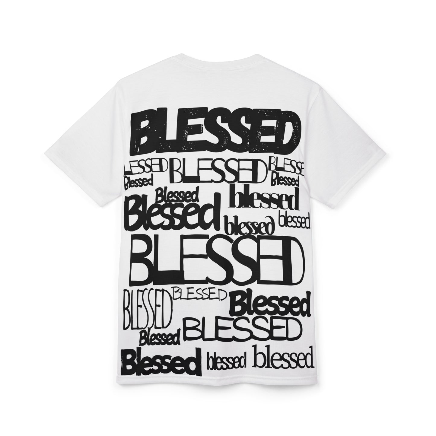 Blessed in Every Font Graphic Tee (AOP)