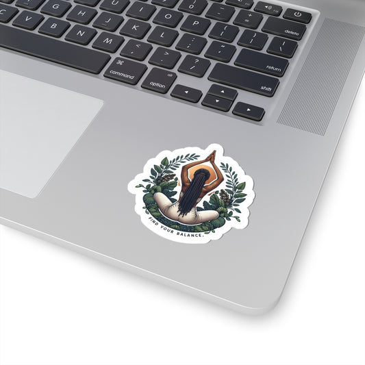 Find Your Balance Yoga Kiss-Cut Sticker