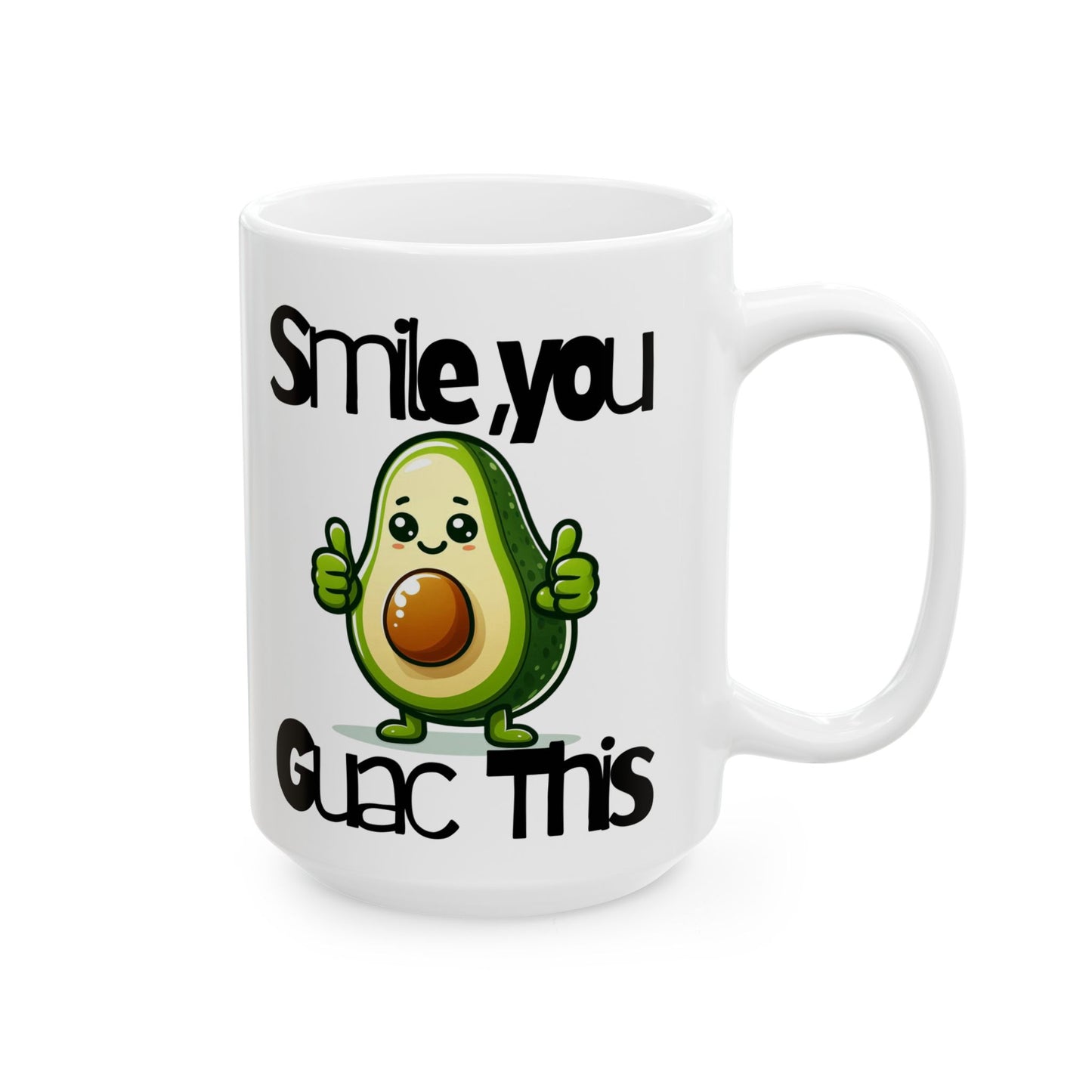 Smile & Guac Ceramic Mug, (11oz, 15oz)