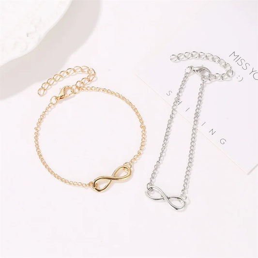 Minimalist Infinity Sign Anklet - Adjustable Dual Use Bracelet for Women & Men