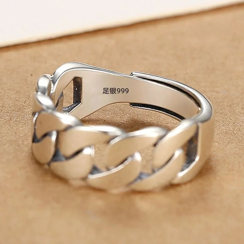Elegant Minimalist Sterling Silver Ring - Handmade Open Design for Women