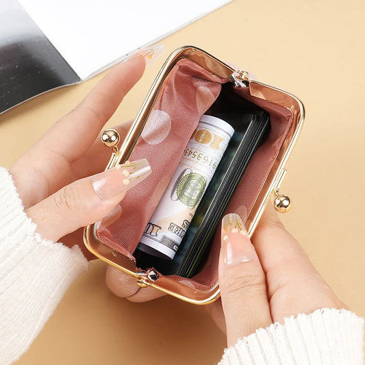 Retro Style Snap Coin Purse - Candy Colored Change Holder for Women