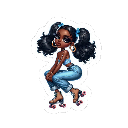 Roller Skater Girl Kiss-Cut Sticker