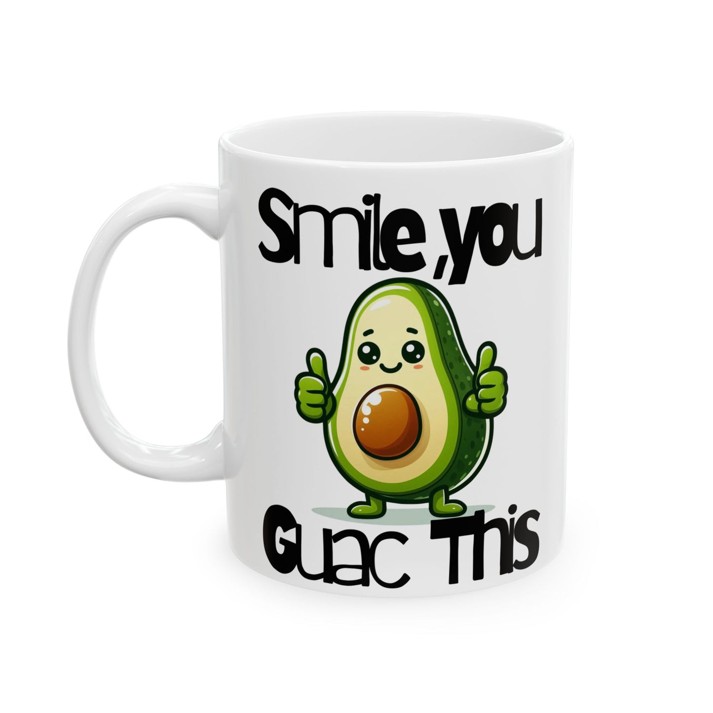 Smile & Guac Ceramic Mug, (11oz, 15oz)