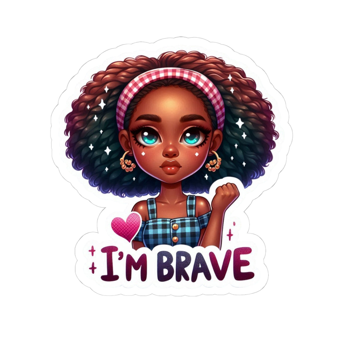 Brave Girl Kiss-Cut Sticker — Cute Empowerment Vinyl Decal