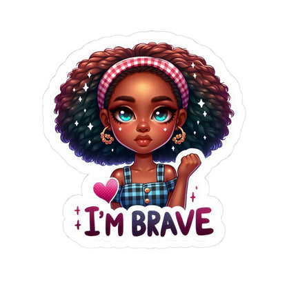 Brave Girl Kiss-Cut Sticker — Cute Empowerment Vinyl Decal