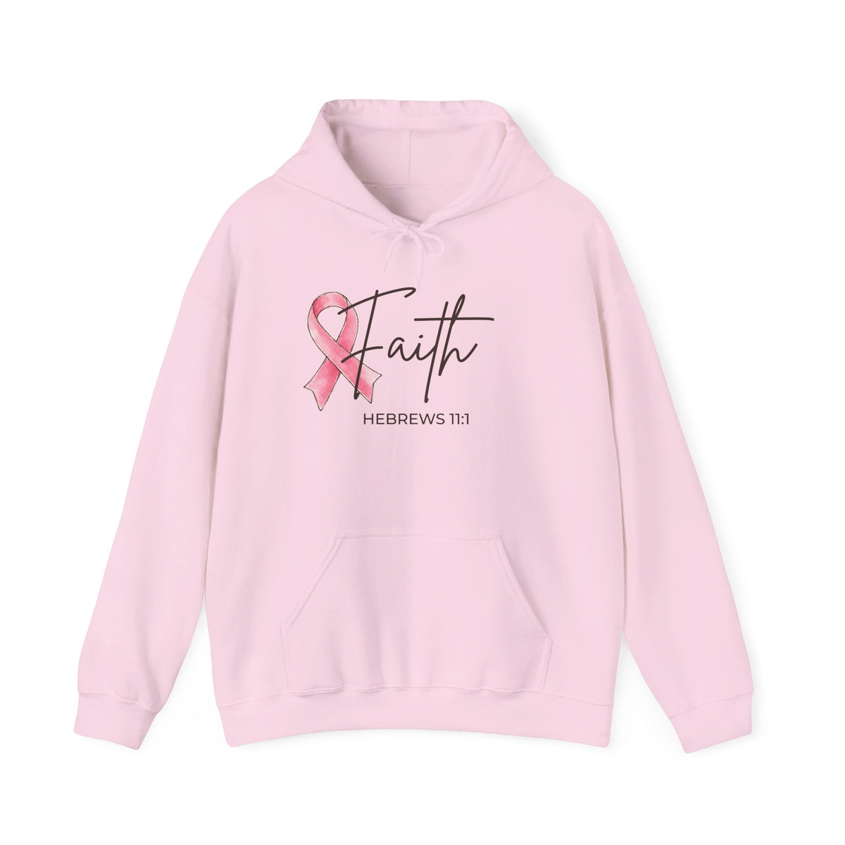 Faith Pink Ribbon Hoodie | Hebrews 11:1 Breast Cancer Awareness Sweatshirt