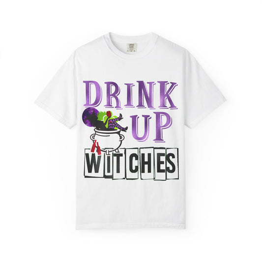 Drink Up Halloween Unisex Garment-Dyed T-shirt