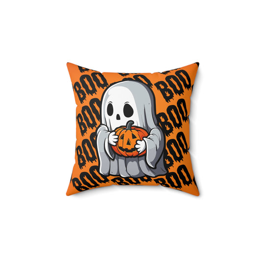 Boo Ghost Halloween Pillow Spun Polyester Square