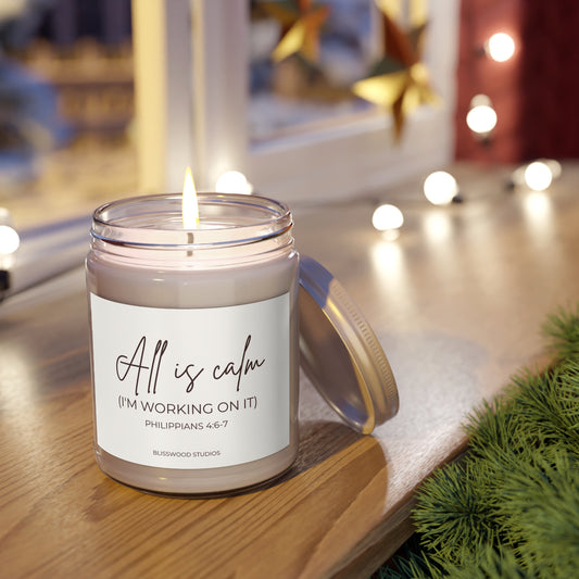 All Is Calm Soy Candle – 9oz Scented Jar