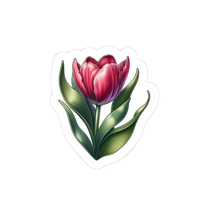 Tulip Kiss-Cut Sticker — Pink Floral Laptop Decal