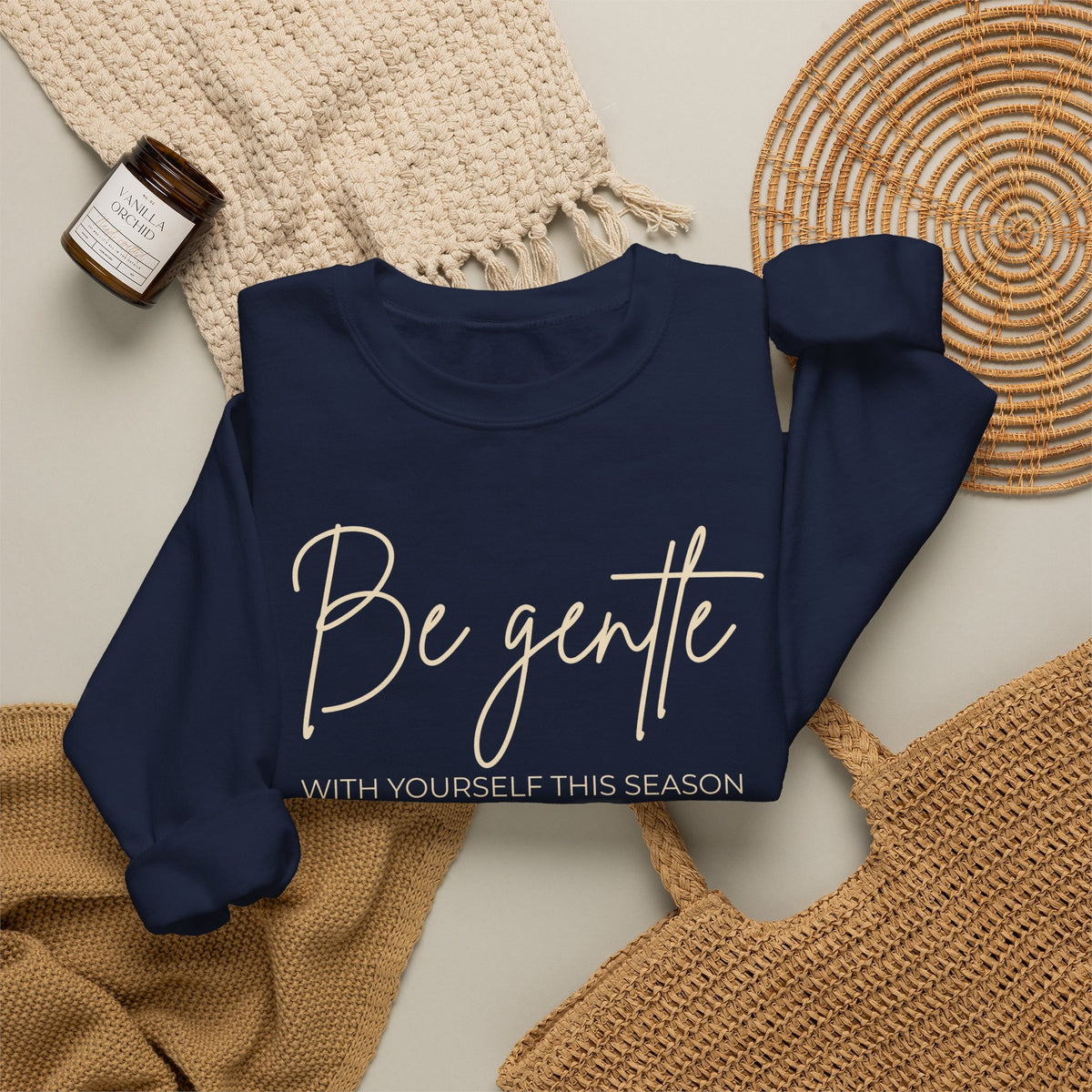 Be Gentle Crewneck Sweatshirt – Navy