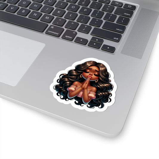 Praying Girl Kiss-Cut Stickers