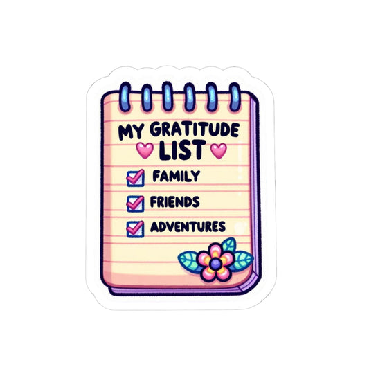 Gratitude List Kiss-Cut Sticker