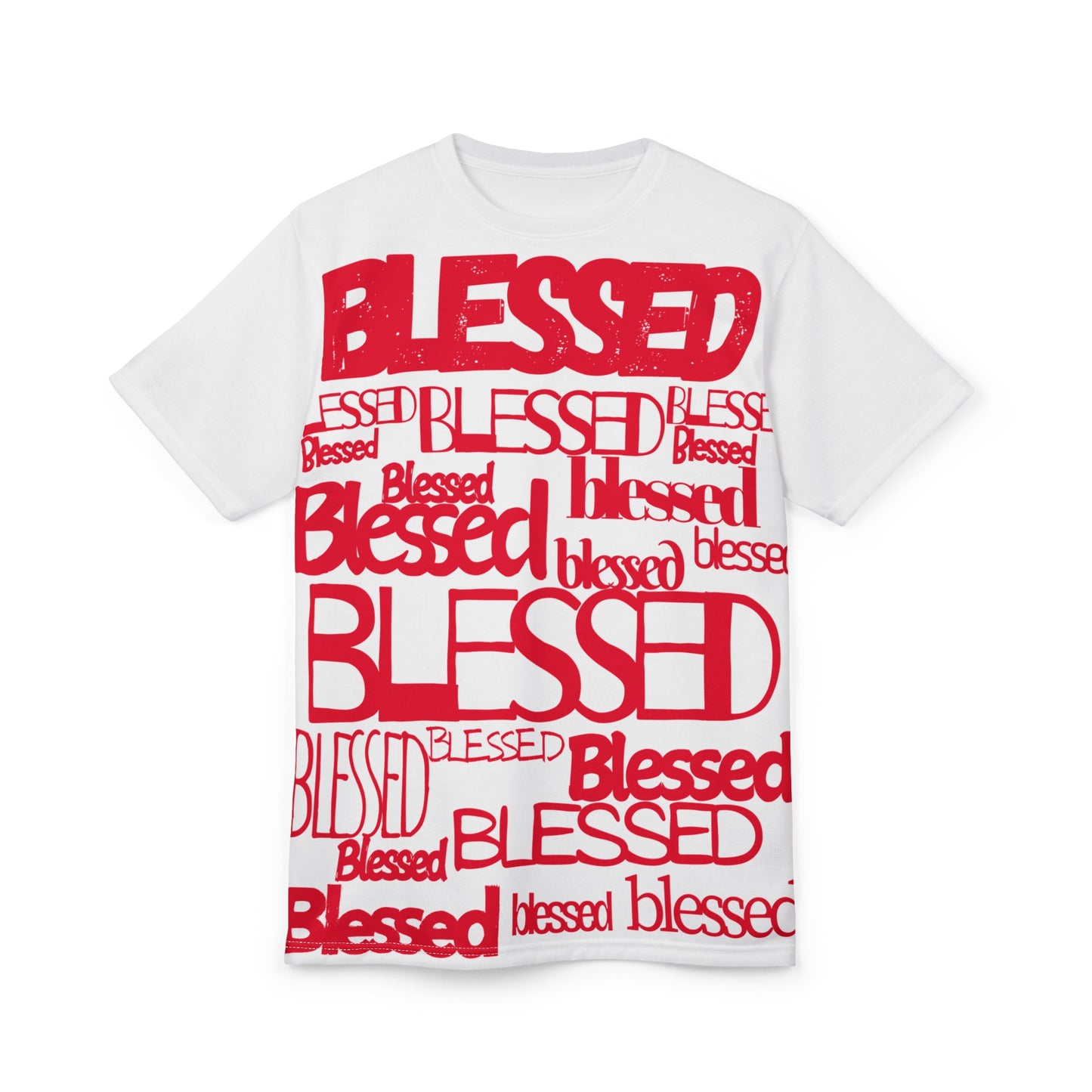 Blessed in Every Font Graphic Tee (AOP)