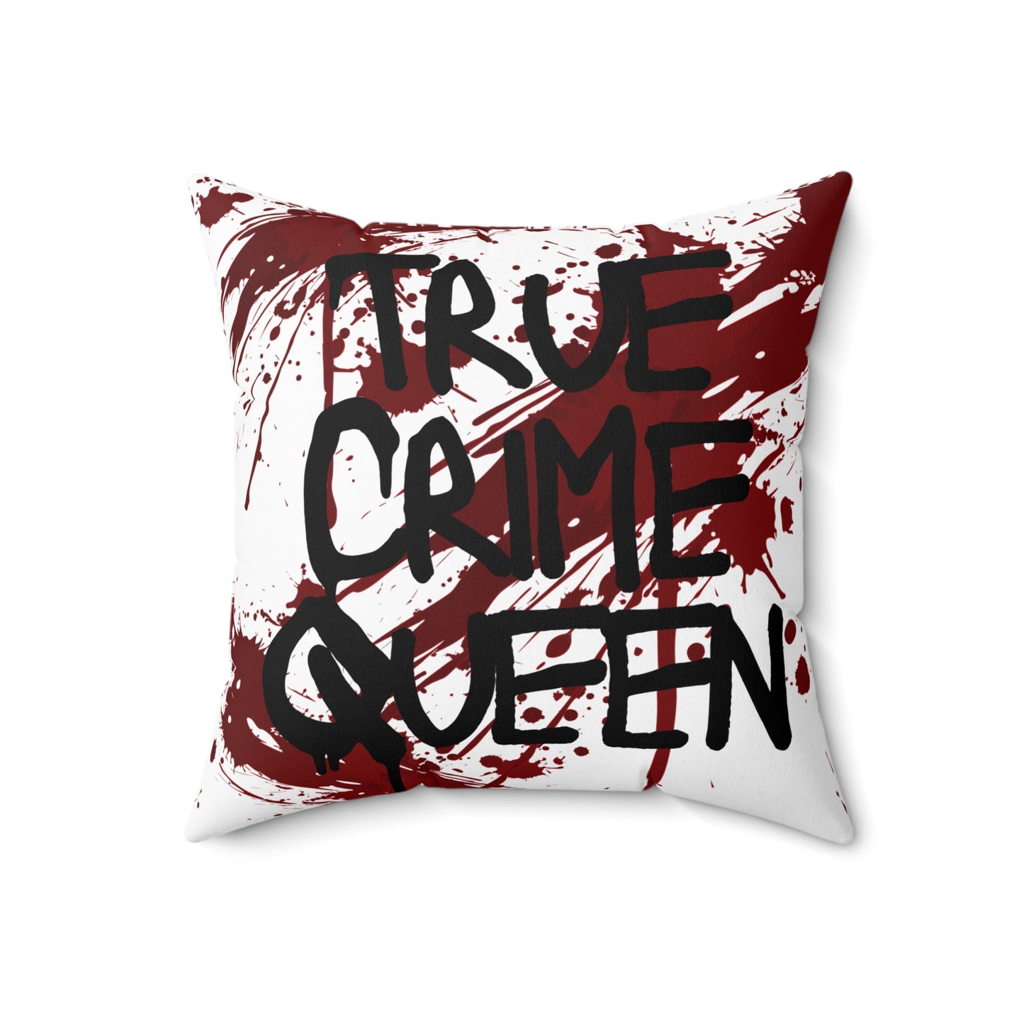 True Crime Queen Decorative Pillow, Throw Pillow for True Crime Fans, Gothic Home Decor, Unique Gift Idea, Cozy Room Accent