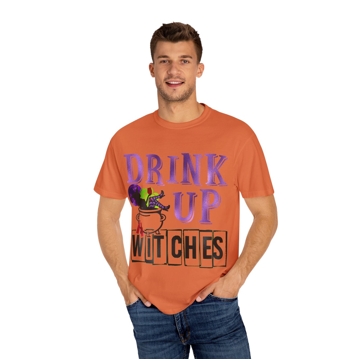 Drink Up Halloween Unisex Garment-Dyed T-shirt
