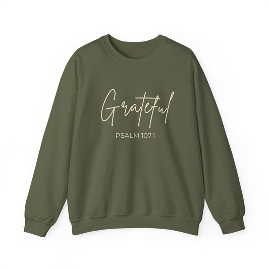 Grateful Crewneck Sweatshirt – Military Green & Dark Chocolate