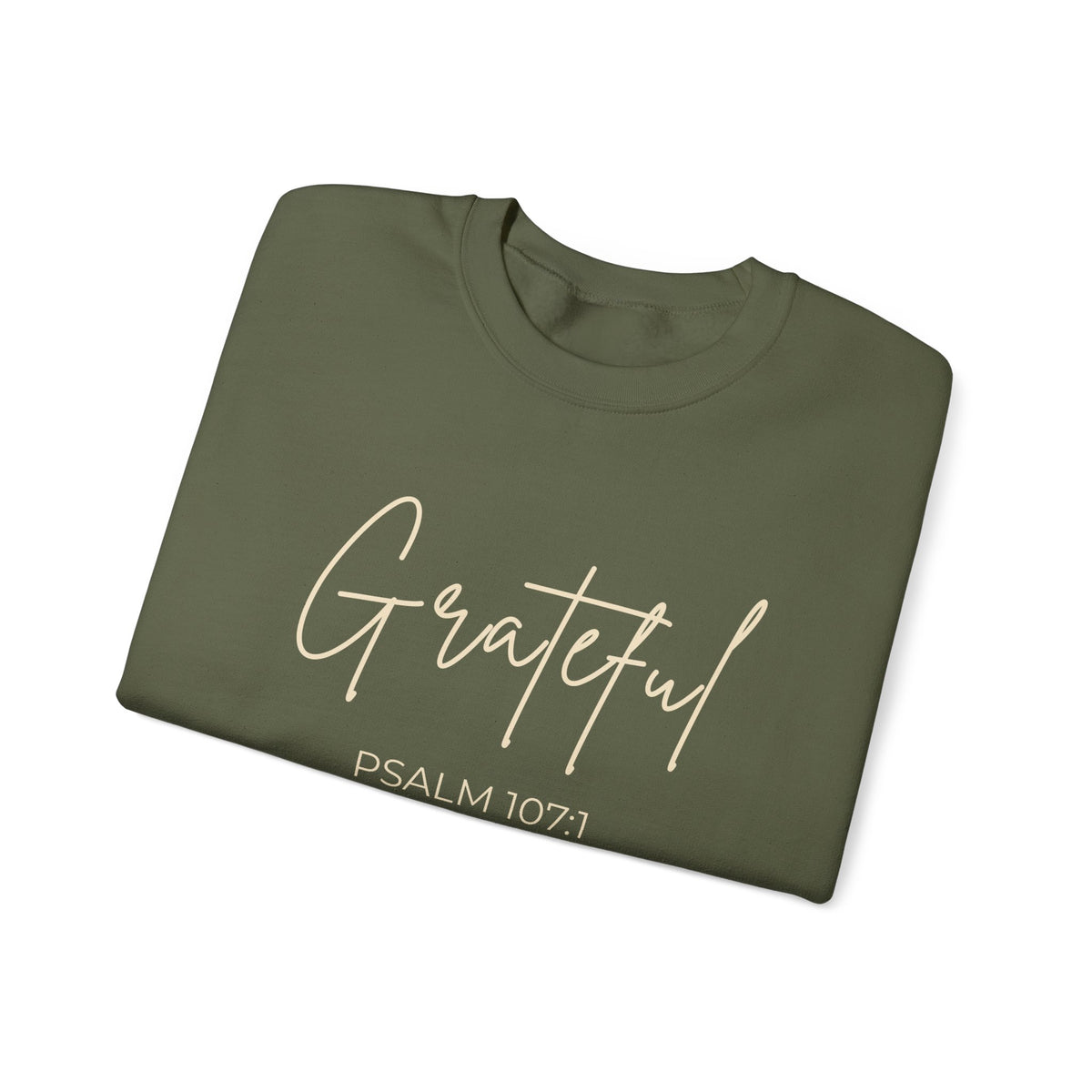 Grateful Crewneck Sweatshirt – Military Green & Dark Chocolate