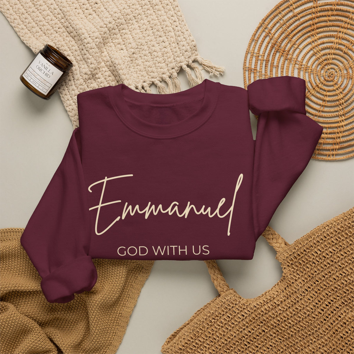 Emmanuel Crewneck Sweatshirt – Maroon & Forest Green
