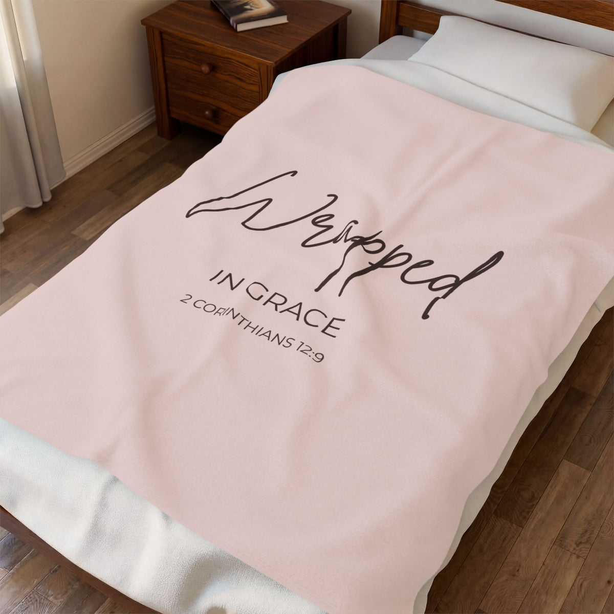 Wrapped in Grace Velveteen Plush Blanket