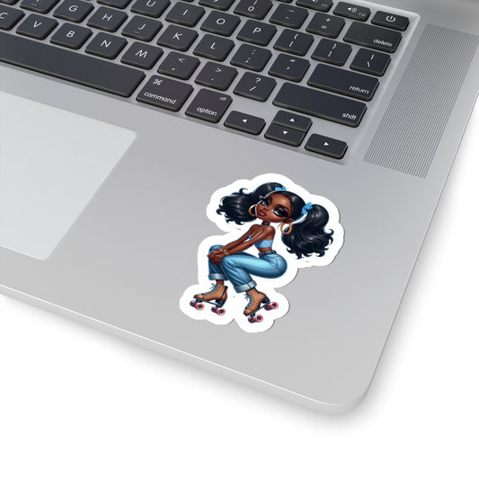 Roller Skater Girl Kiss-Cut Sticker