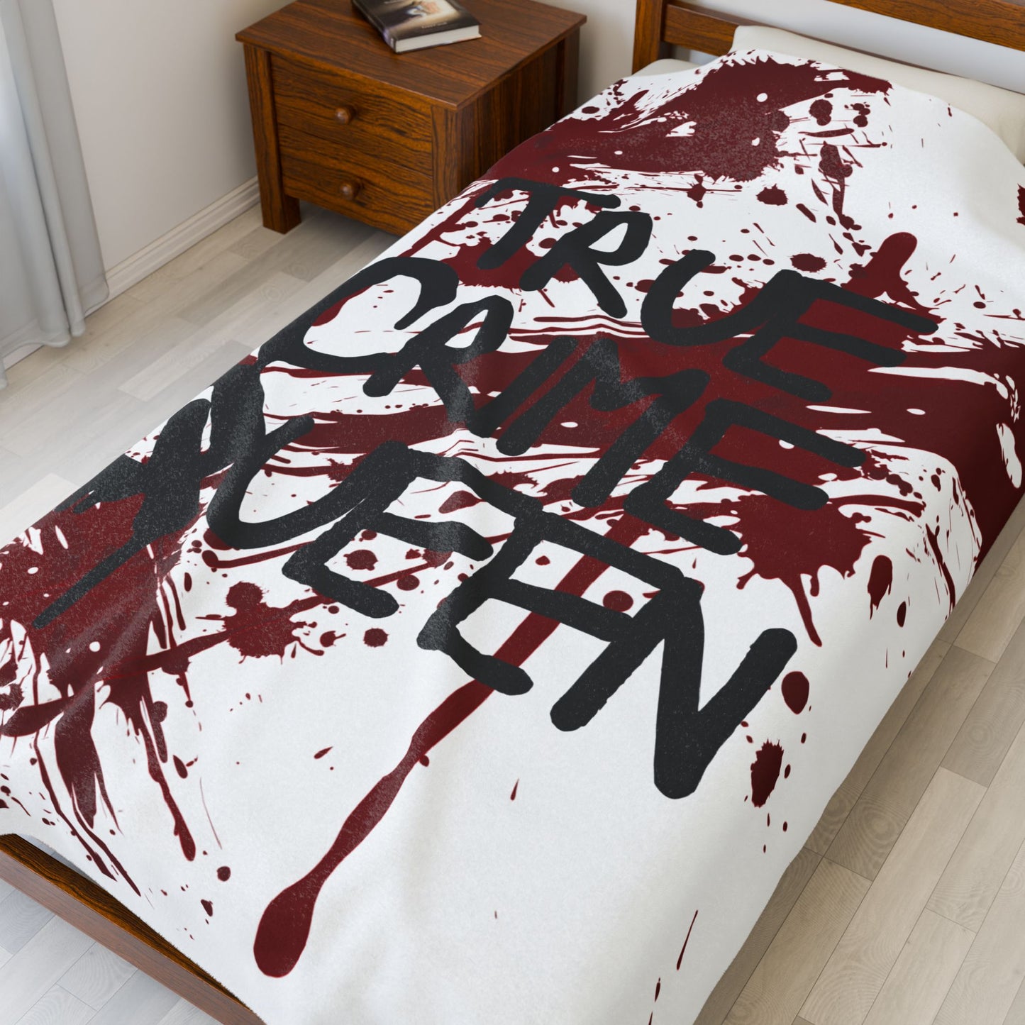 True Crime Queen Velveteen Plush Blanket, Cozy Throw for Crime Lovers, Home Décor, Gift for Fans, Soft Blanket for Movie Nights, True [...]