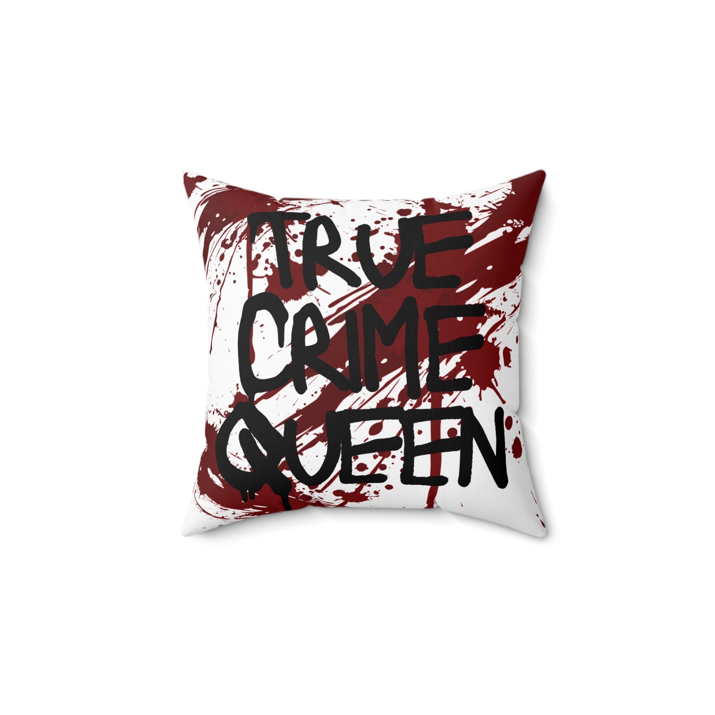 True Crime Queen Decorative Pillow, Throw Pillow for True Crime Fans, Gothic Home Decor, Unique Gift Idea, Cozy Room Accent