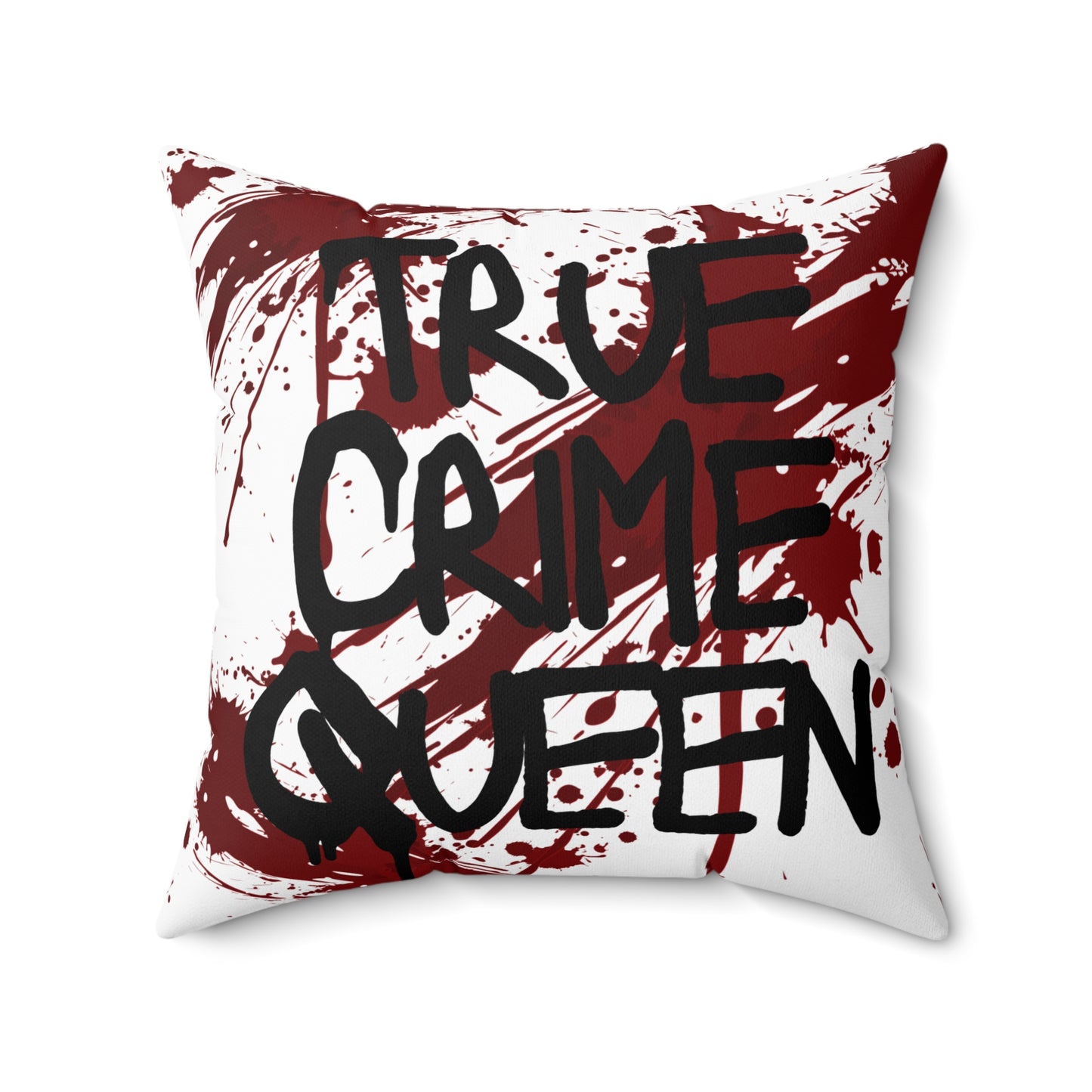 True Crime Queen Decorative Pillow, Throw Pillow for True Crime Fans, Gothic Home Decor, Unique Gift Idea, Cozy Room Accent