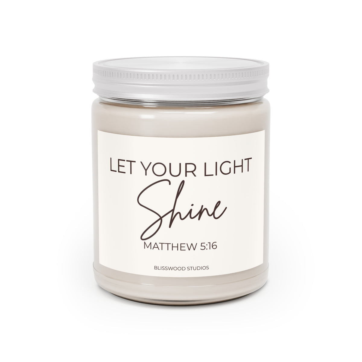 Let Your Light Shine Soy Candle – Matthew 5:16, 9oz Scented Jar
