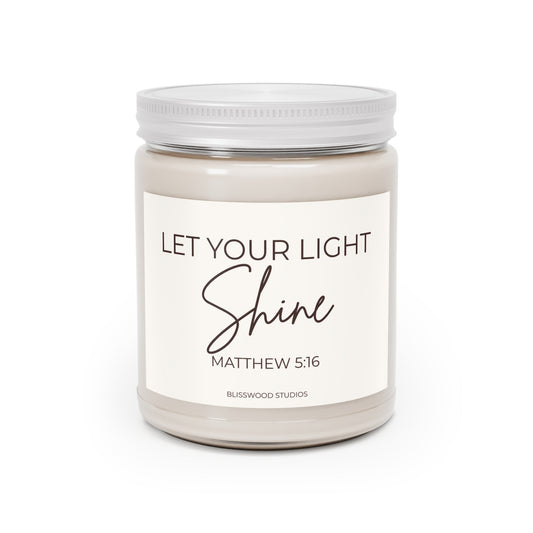 Let Your Light Shine Soy Candle – Matthew 5:16, 9oz Scented Jar