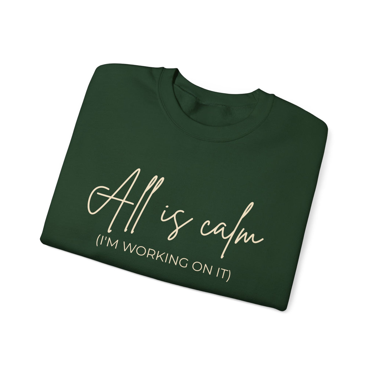 All Is Calm Crewneck Sweatshirt – Maroon & Forest Green