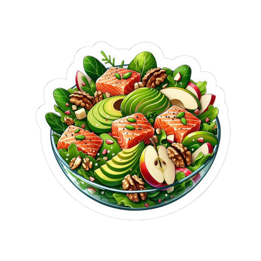 Salmon Avocado Salad Sticker — Kiss-Cut Healthy Food Decal