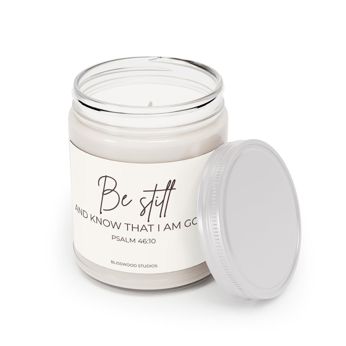 Be Still Soy Candle – Psalm 46:10, 9oz Scented Jar