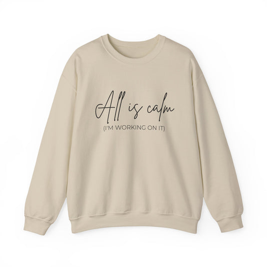 All Is Calm Crewneck Sweatshirt – Sand