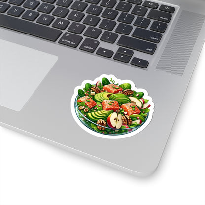 Salmon Avocado Salad Sticker — Kiss-Cut Healthy Food Decal