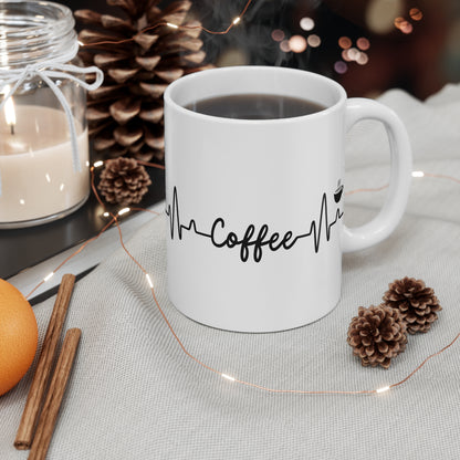 Heartbeats & Brew Ceramic Mug 11oz