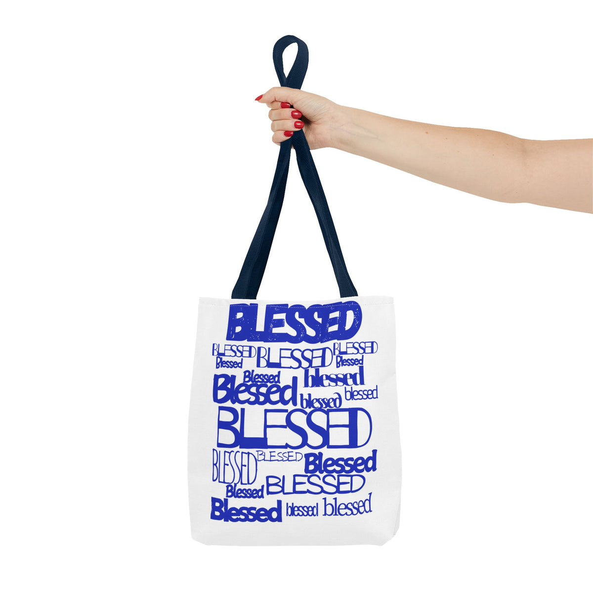 Blessed in Every Font Book Tote — Blue