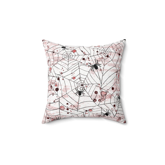 Spiderweb Halloween Pillow Spun Polyester Square