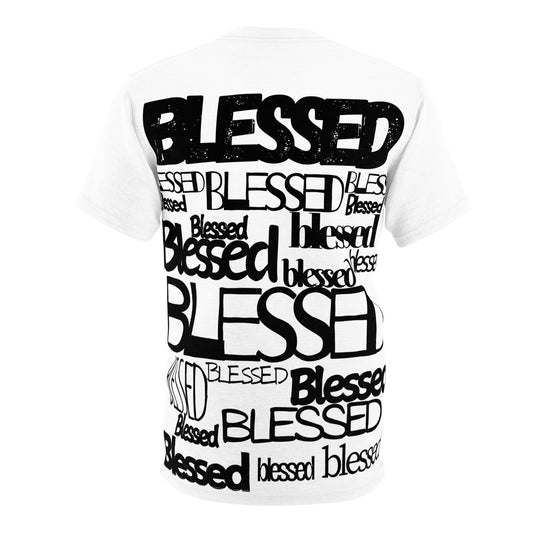 Blessed in Every Font Graphic Tee-Black