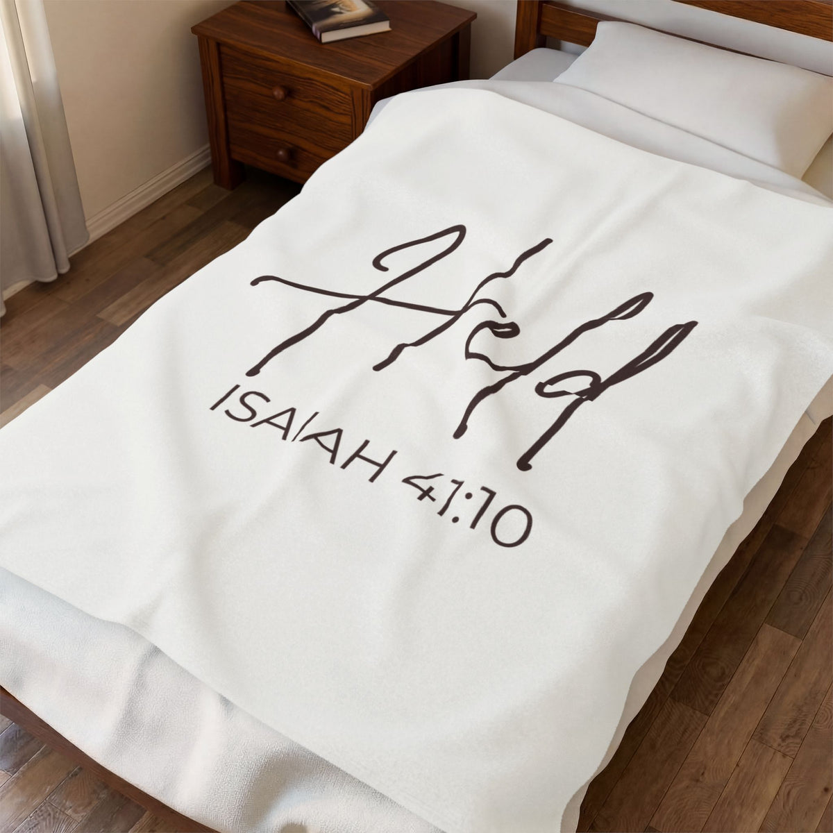 Held Velveteen Plush Blanket – Isaiah 41:10