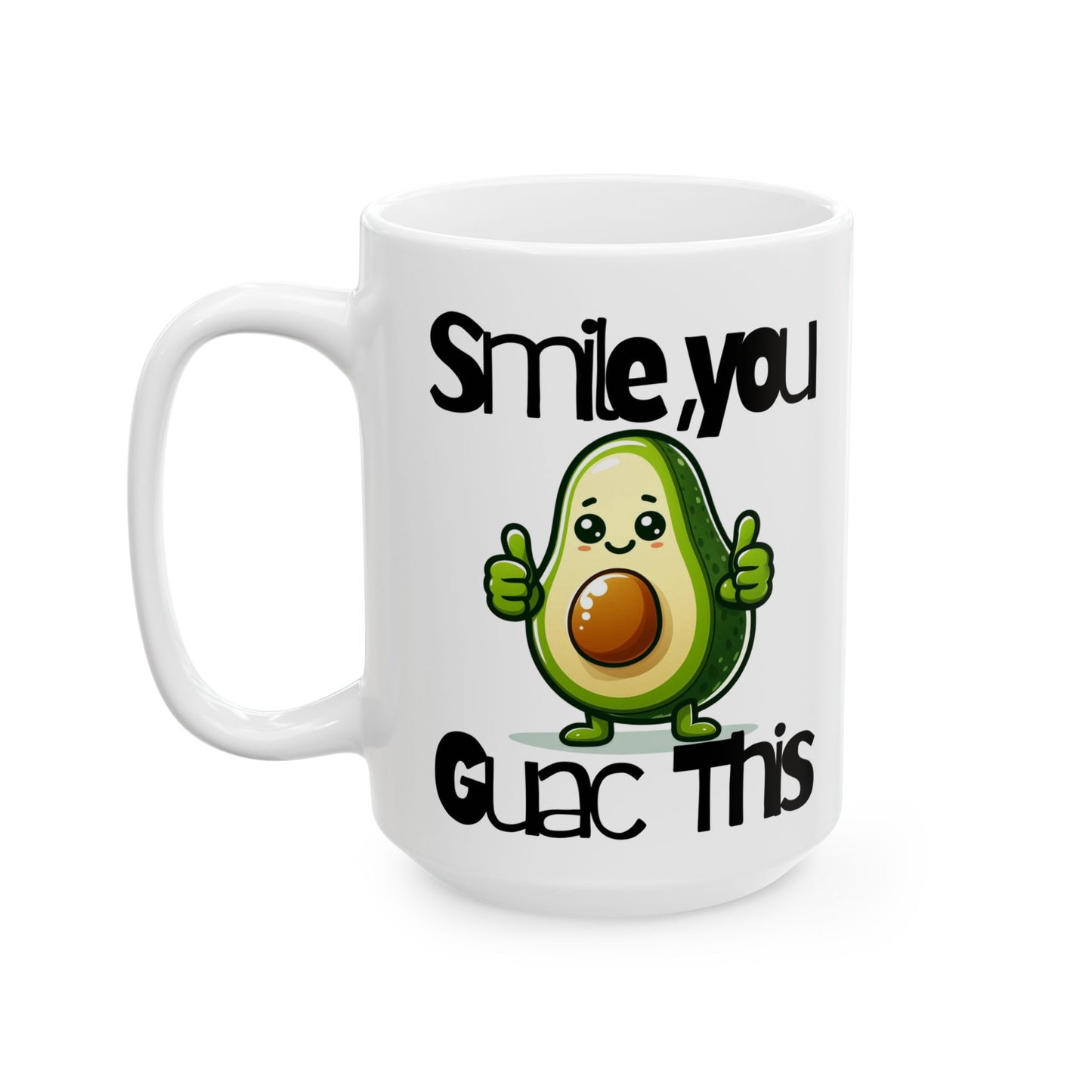 Smile & Guac Ceramic Mug, (11oz, 15oz)