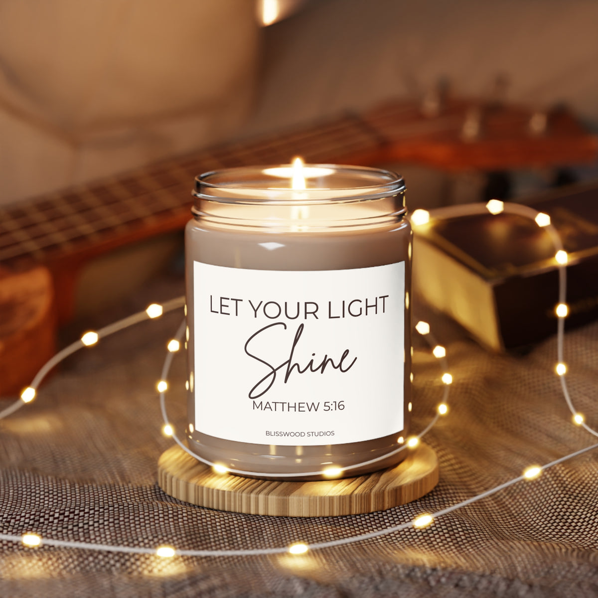 Let Your Light Shine Soy Candle – Matthew 5:16, 9oz Scented Jar
