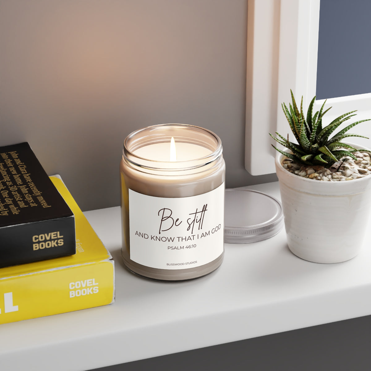 Be Still Soy Candle – Psalm 46:10, 9oz Scented Jar
