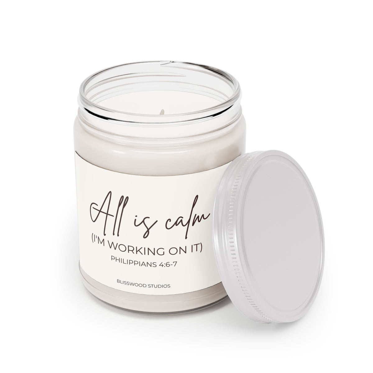 All Is Calm Soy Candle – 9oz Scented Jar
