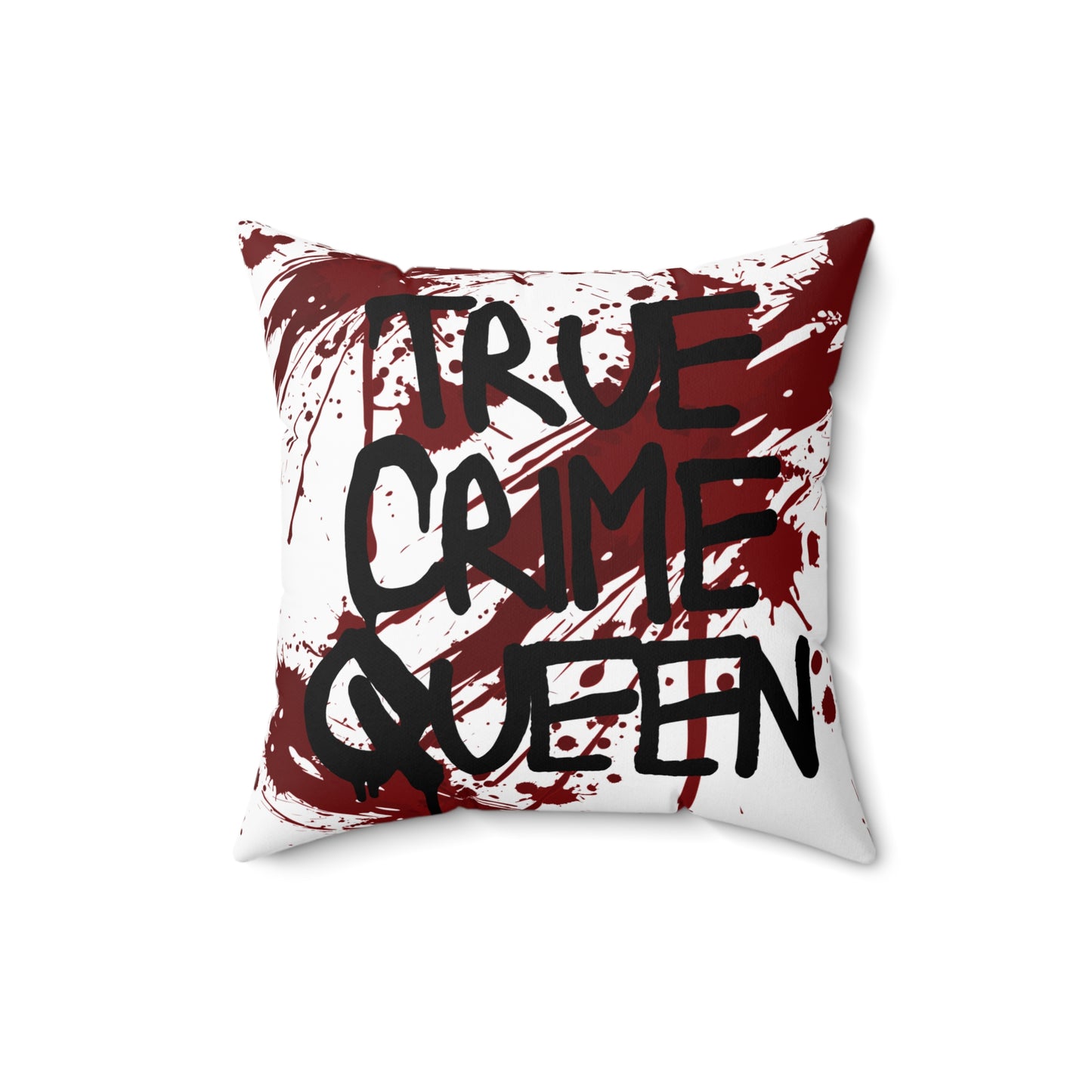 True Crime Queen Decorative Pillow, Throw Pillow for True Crime Fans, Gothic Home Decor, Unique Gift Idea, Cozy Room Accent